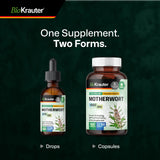BIO KRAUTER Motherwort Liquid Extract lifestyle scene with herbs