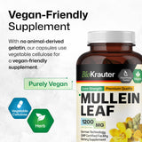 BIO KRAUTER Mullein Capsules 1200mg bottle with dosage instructions