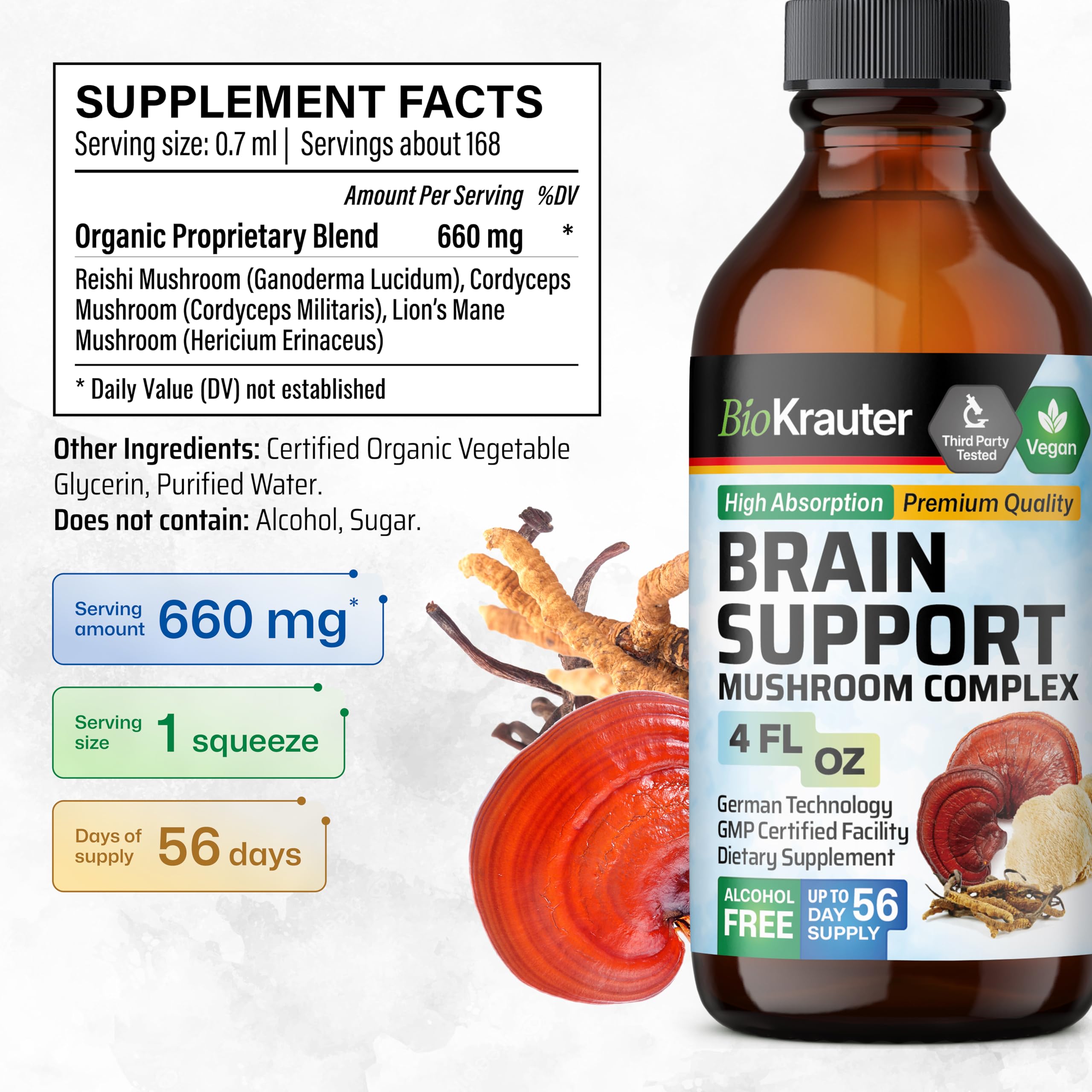 BIO KRAUTER Mushroom Tincture ingredients list