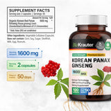 BIO KRAUTER Panax Ginseng Capsules back view with ingredient list