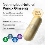 BIO KRAUTER Panax Ginseng Capsules open bottle showing capsules