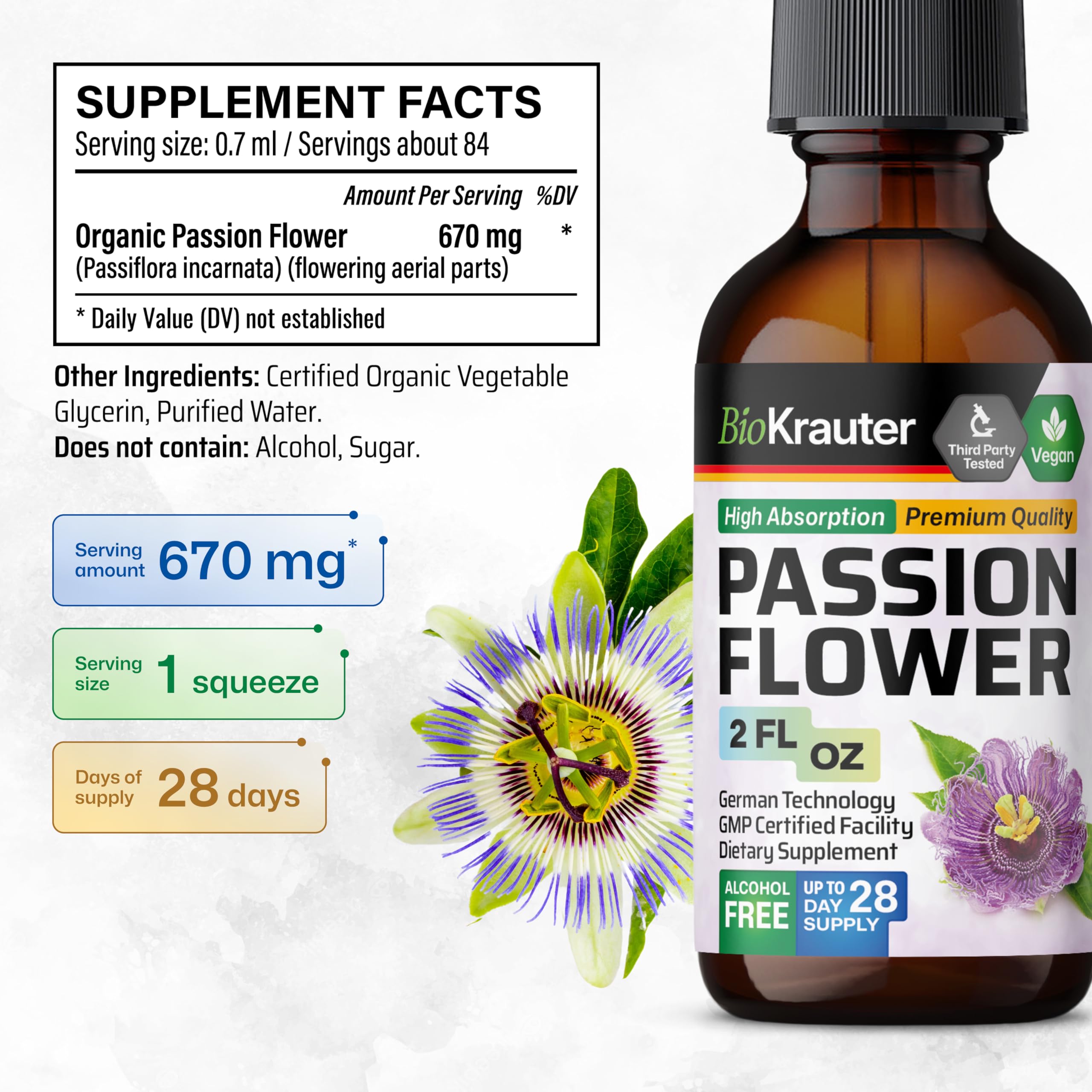 BIO KRAUTER Passionflower Tincture side view