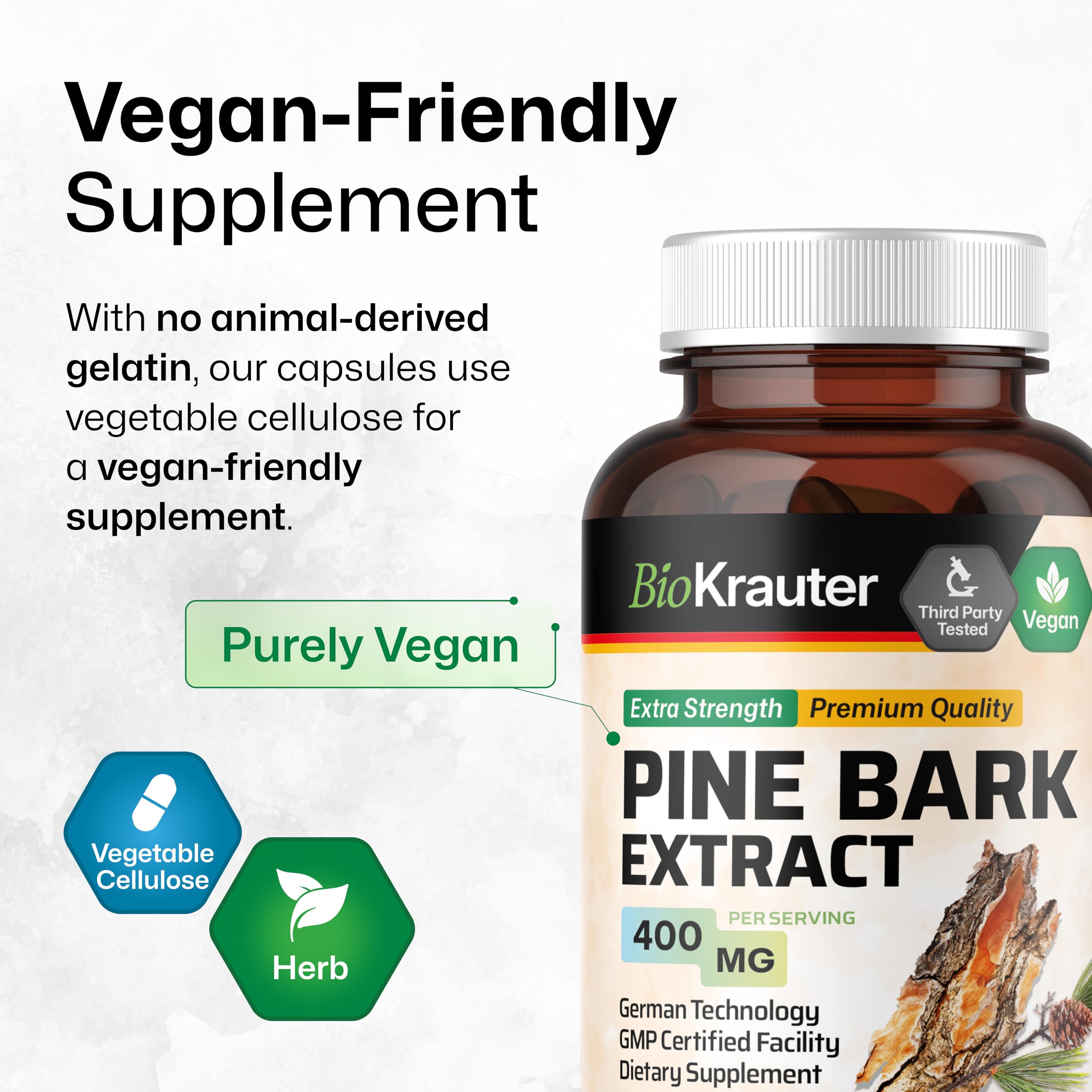 BIO KRAUTER Pine Bark Extract Capsules with water
