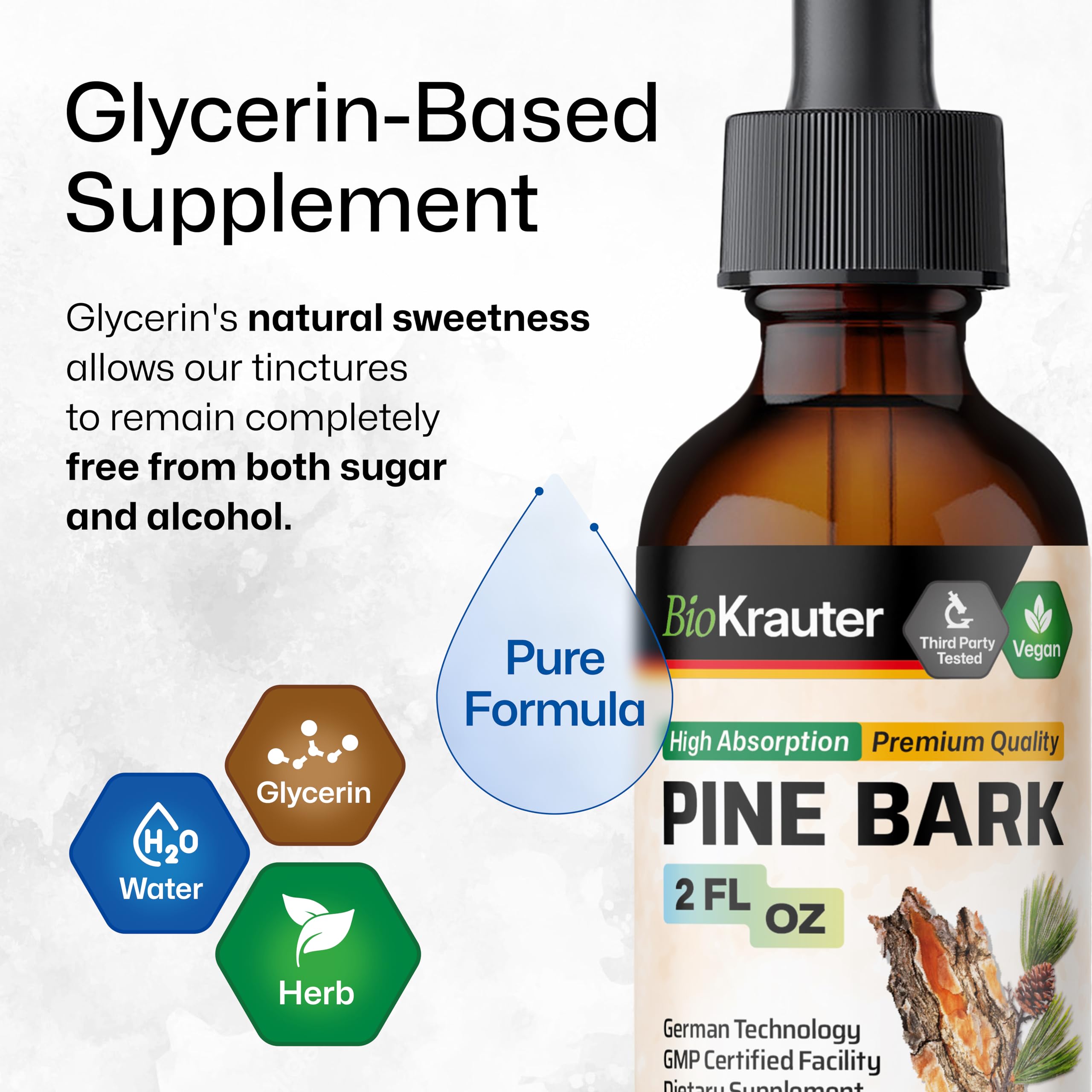 BIO KRAUTER Pine Bark Extract Tincture dropper close-up