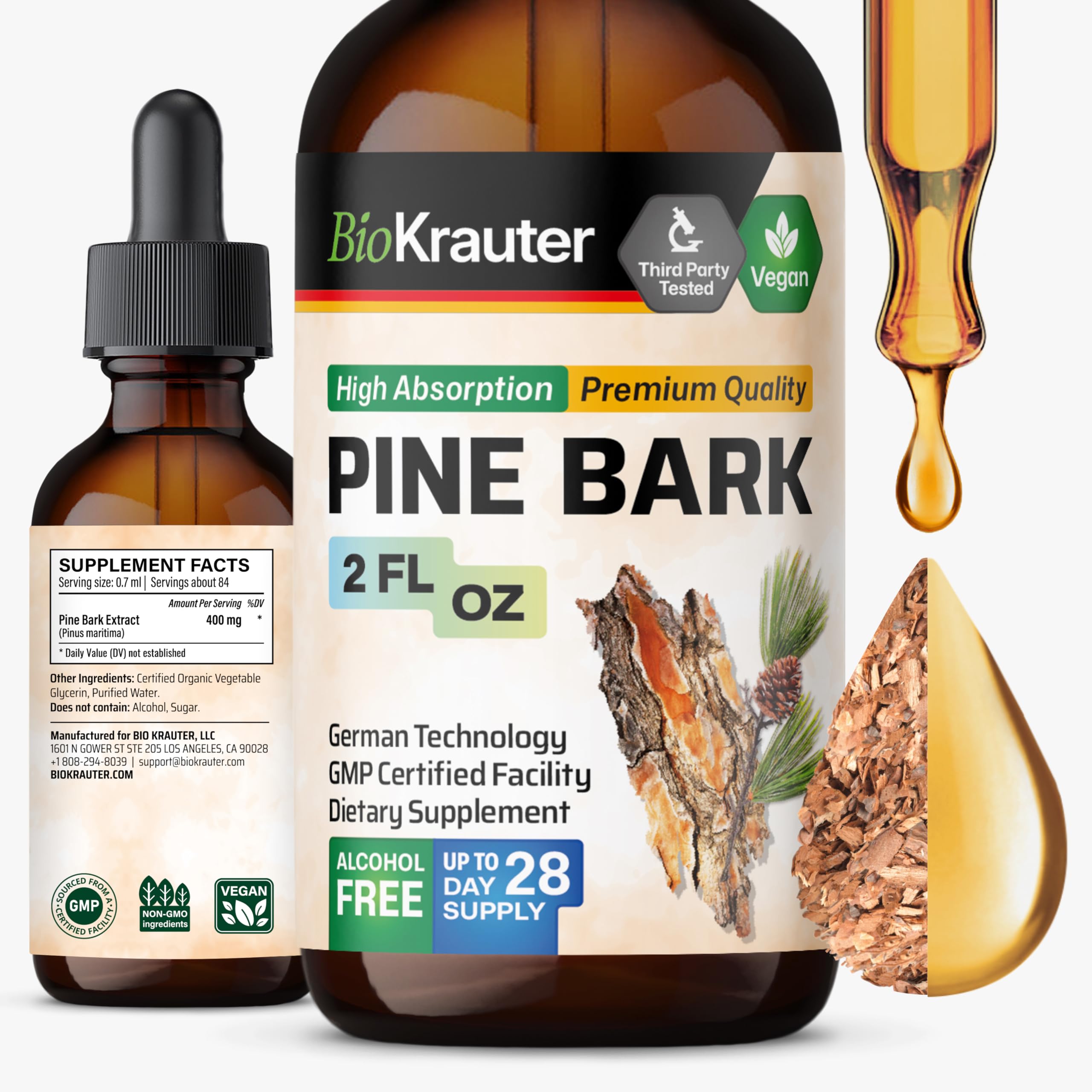 BIO KRAUTER Pine Bark Extract Tincture front view