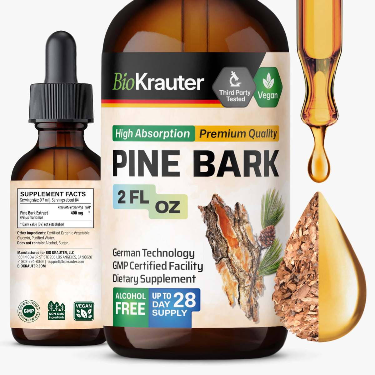BIO KRAUTER Pine Bark Extract Tincture front view