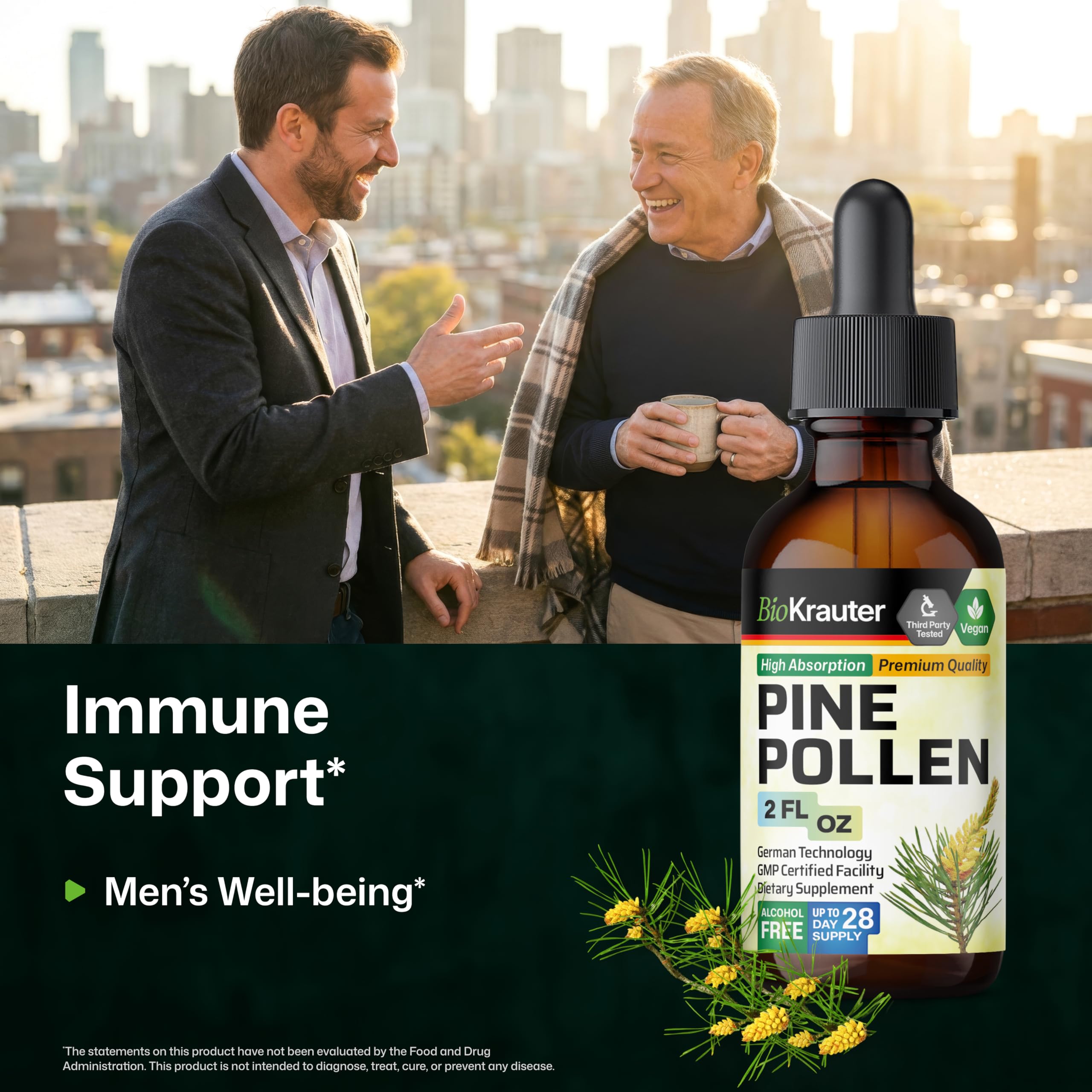 BIO KRAUTER Pine Pollen Extract bottle side view