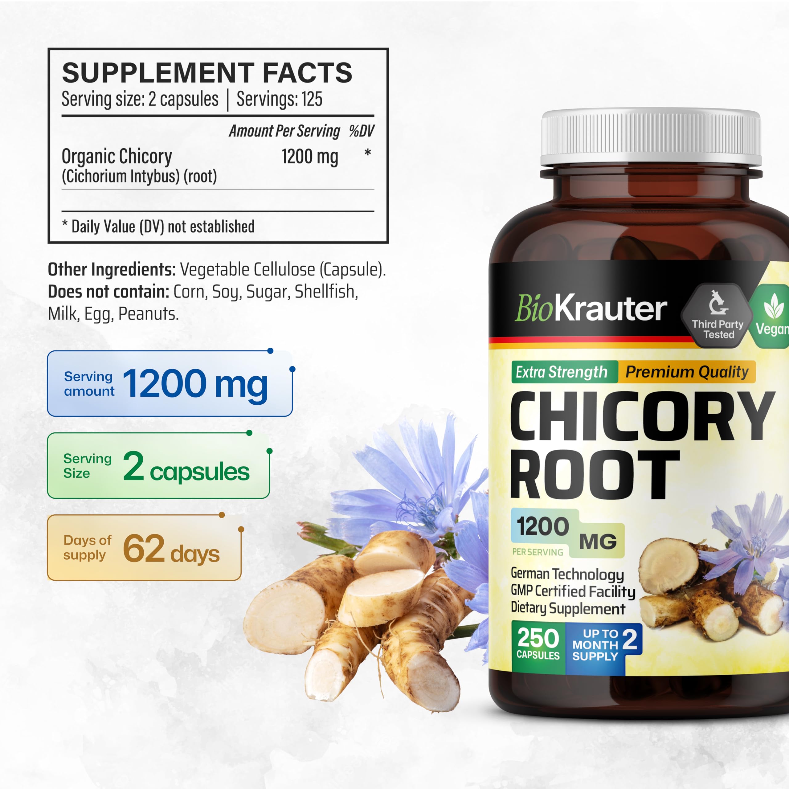 BIO KRAUTER Prebiotic Fiber Supplement capsules close-up