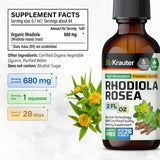 BIO KRAUTER Rhodiola Rosea Drops 2 fl oz back view showing ingredients