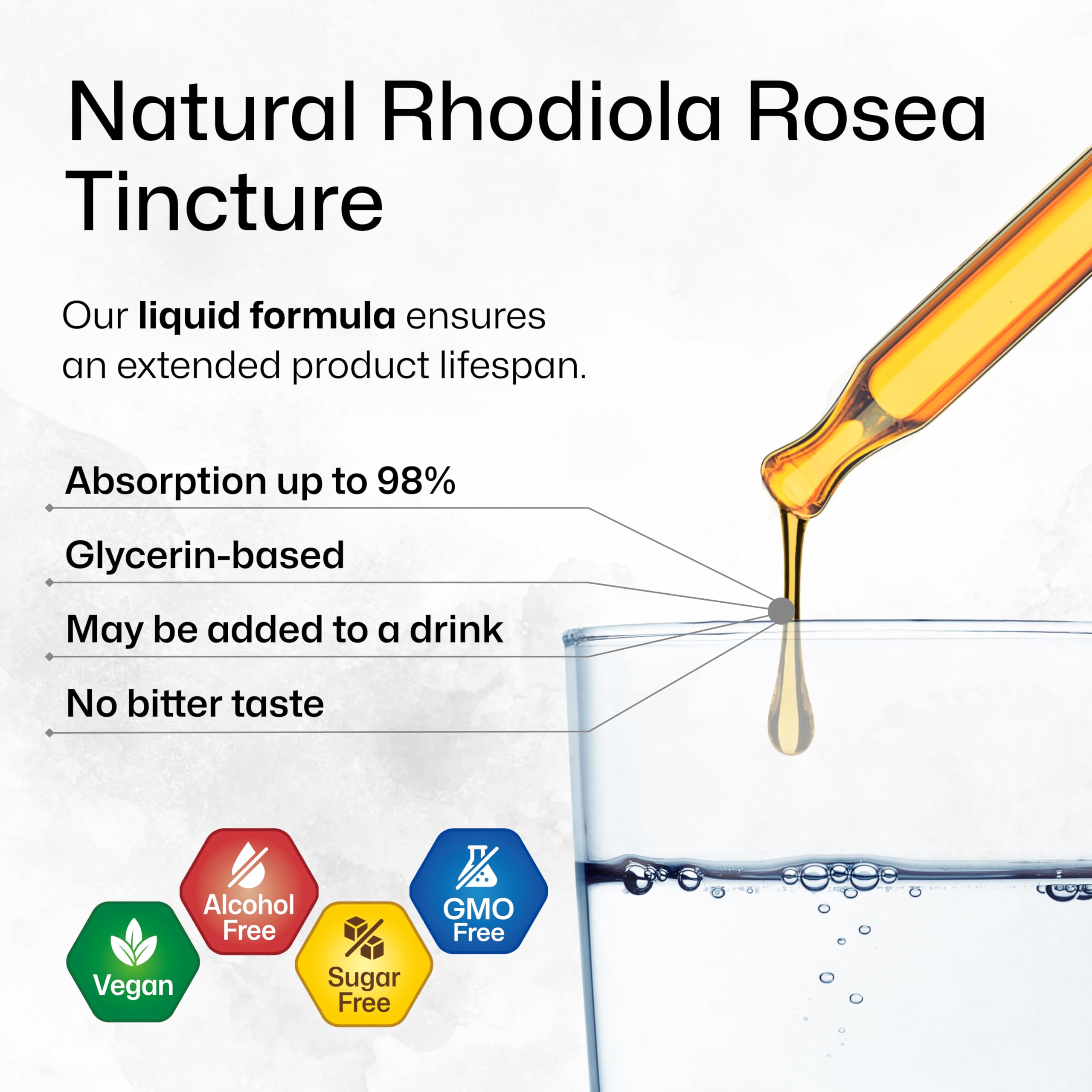 BIO KRAUTER Rhodiola Rosea Drops with tea and water