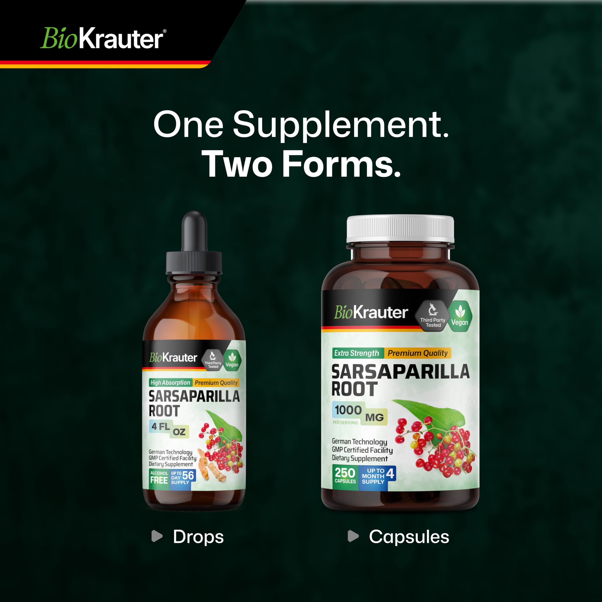 BIO KRAUTER Sarsaparilla Root Drops drops in a spoon