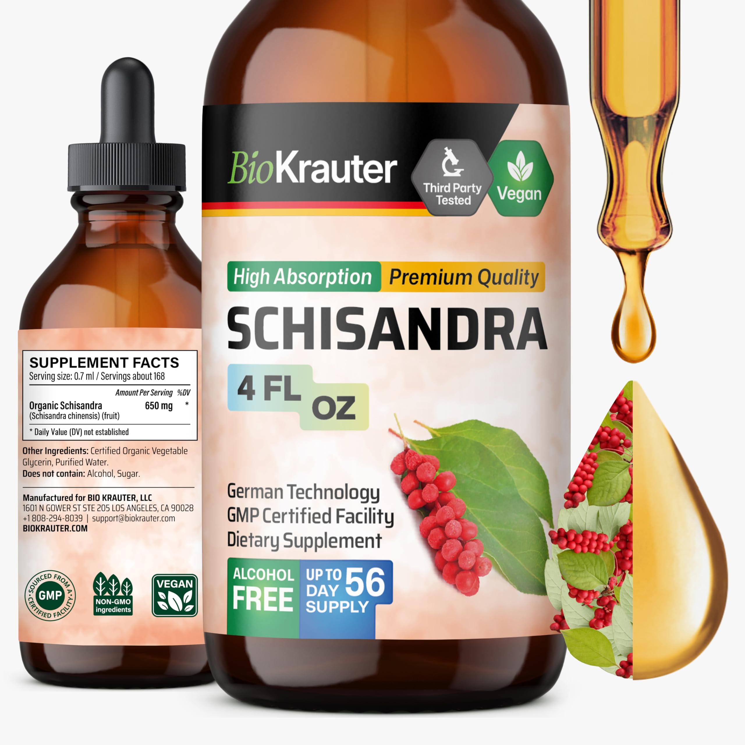 BIO KRAUTER Schisandra Supplement 4 fl oz bottle front view
