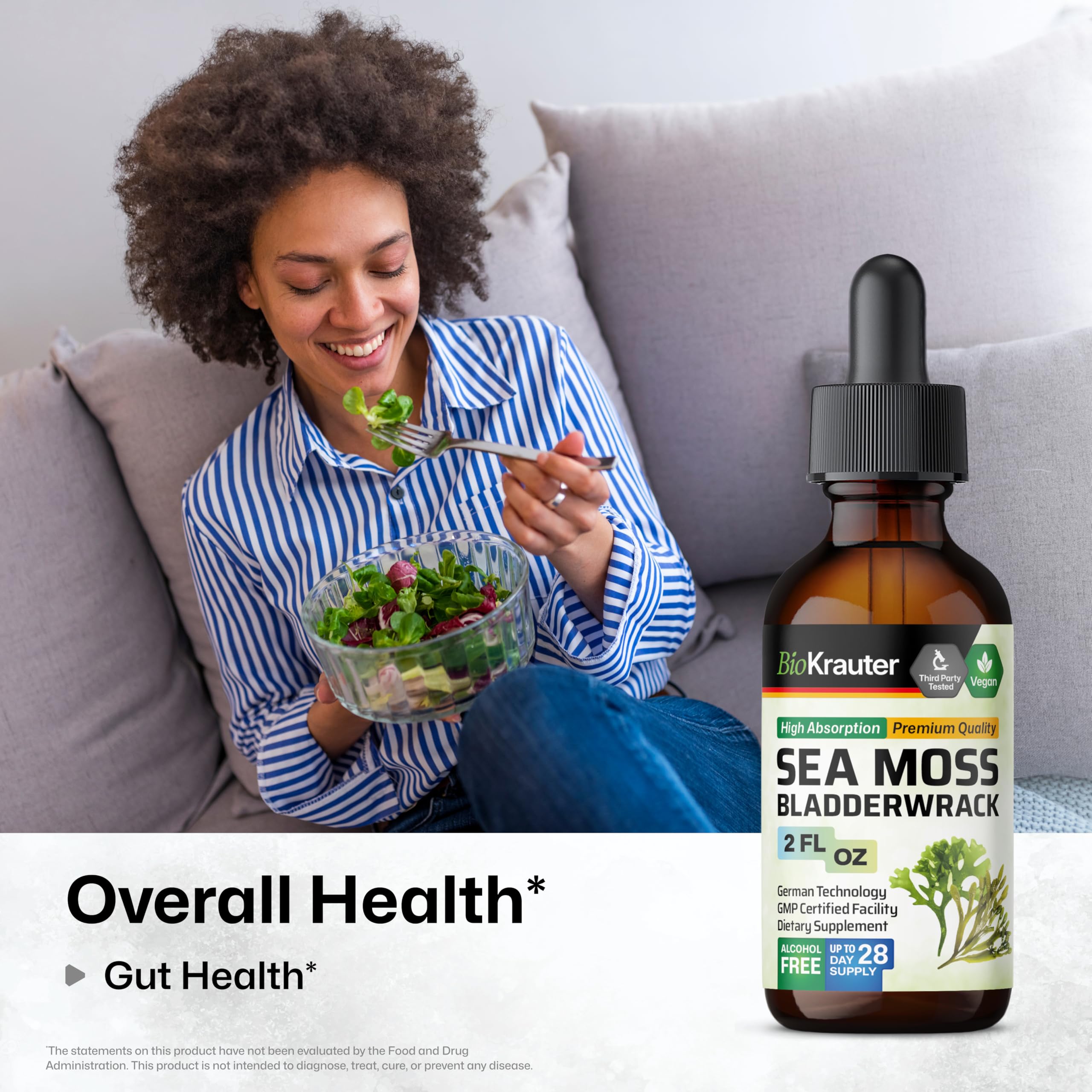 BIO KRAUTER Sea Moss Drops 141g bottle with dropper