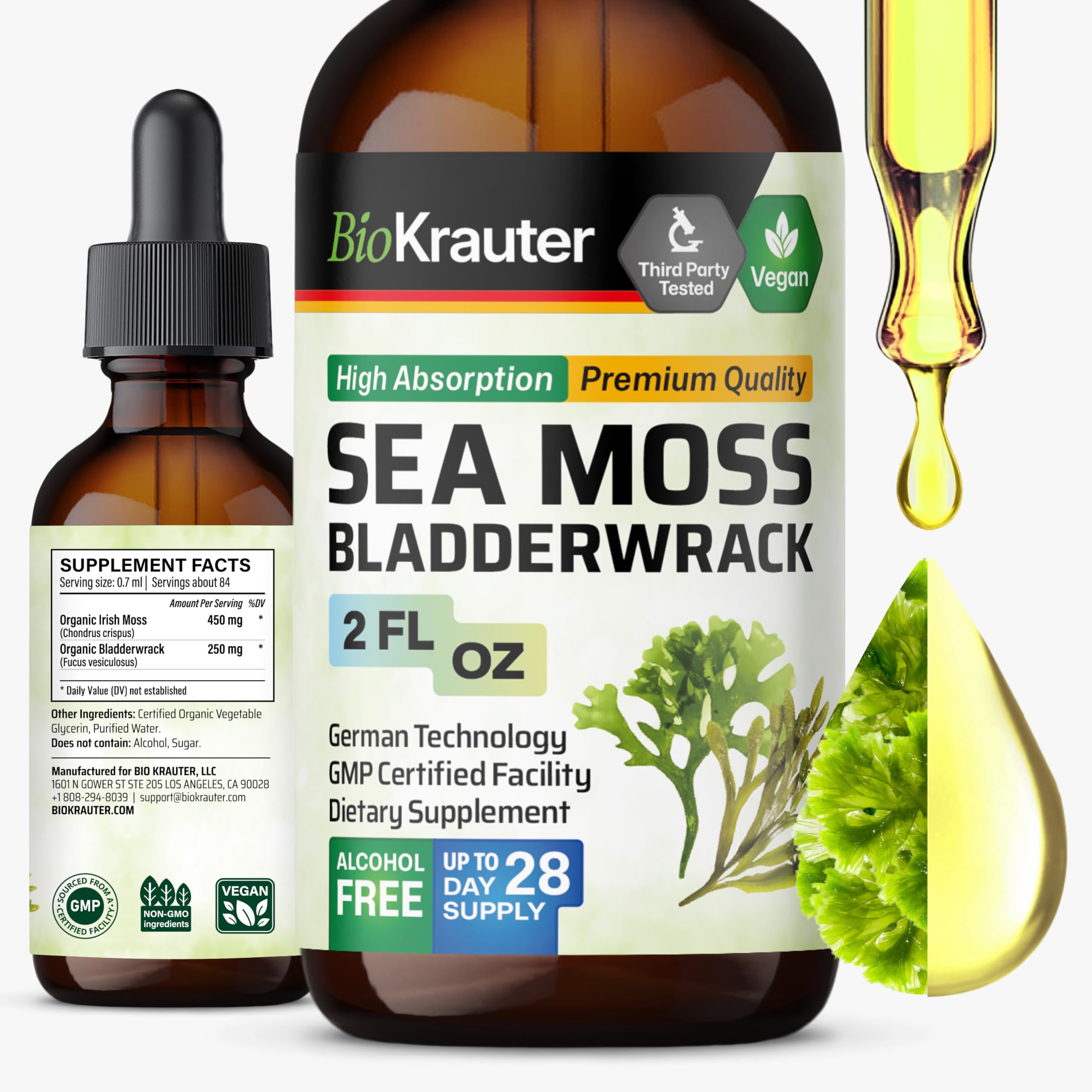 BIO KRAUTER Sea Moss Drops 141g front view