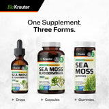 BIO KRAUTER Sea Moss Drops with a glass of water