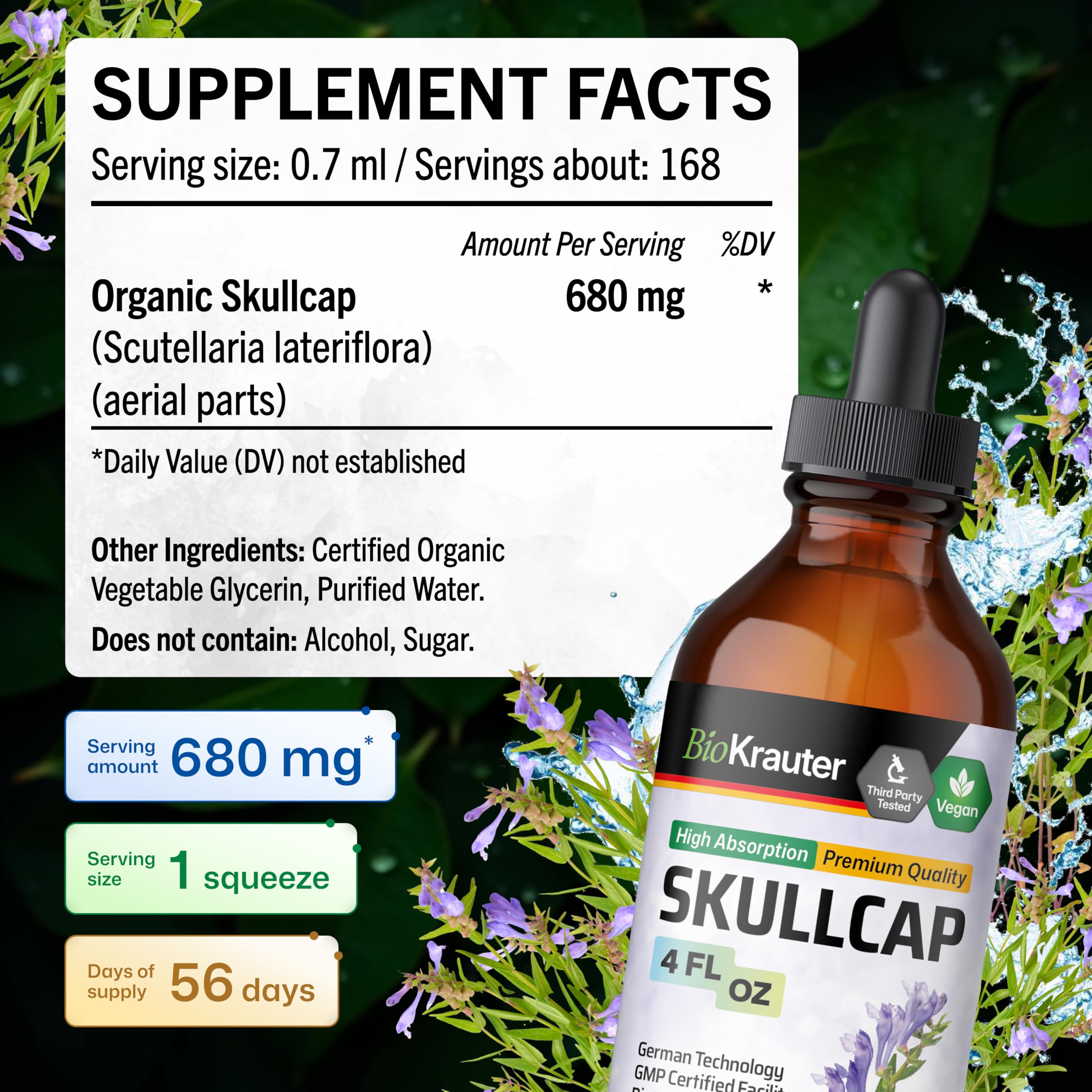 BIO KRAUTER Skullcap Tincture ingredients list
