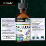 BIO KRAUTER Skullcap Tincture with glass of water