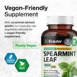 BIO KRAUTER Spearmint Leaf Capsules on a wooden table