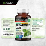 BIO KRAUTER Spearmint Leaf Capsules opened bottle with capsules