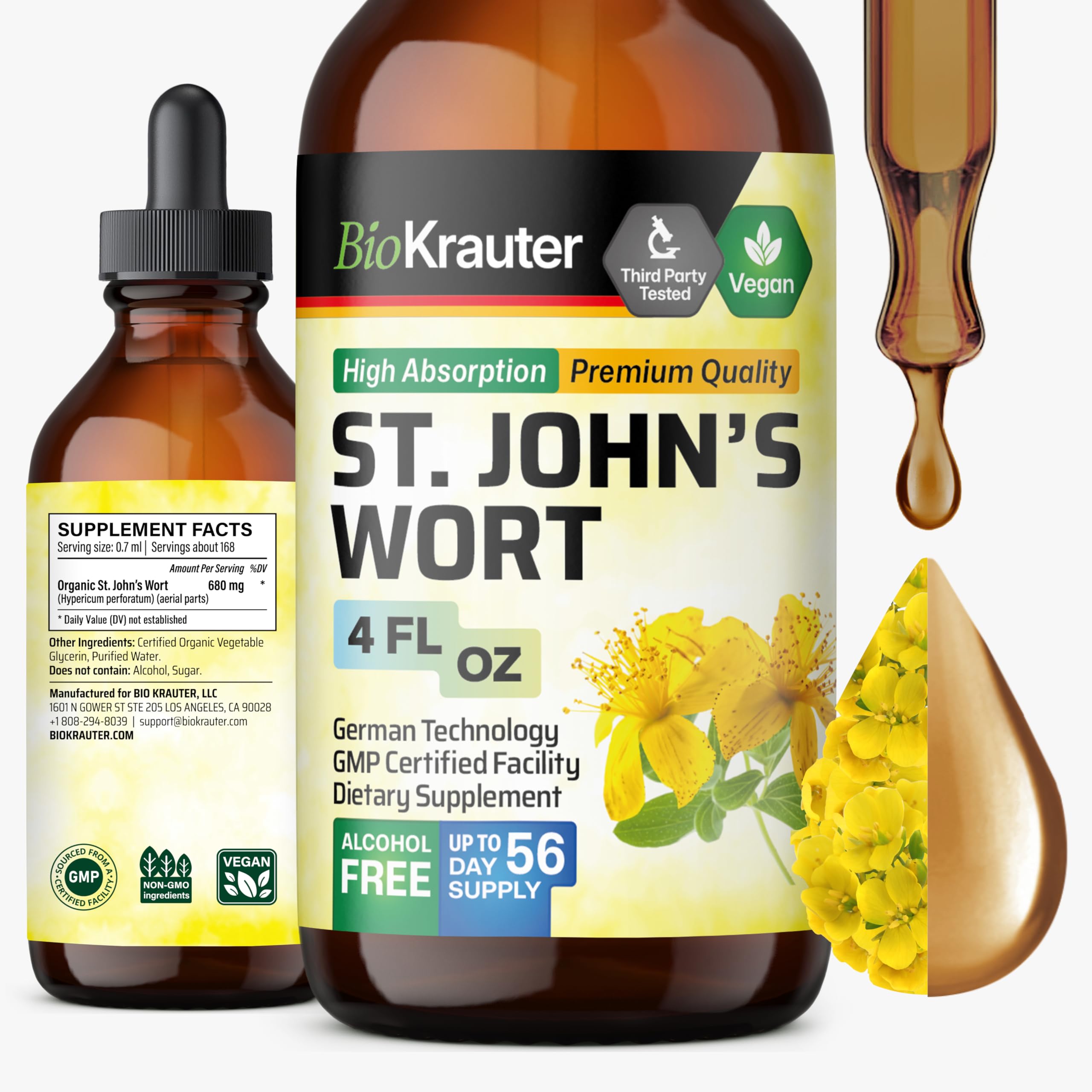 BIO KRAUTER St John's Wort Tincture bottle front view