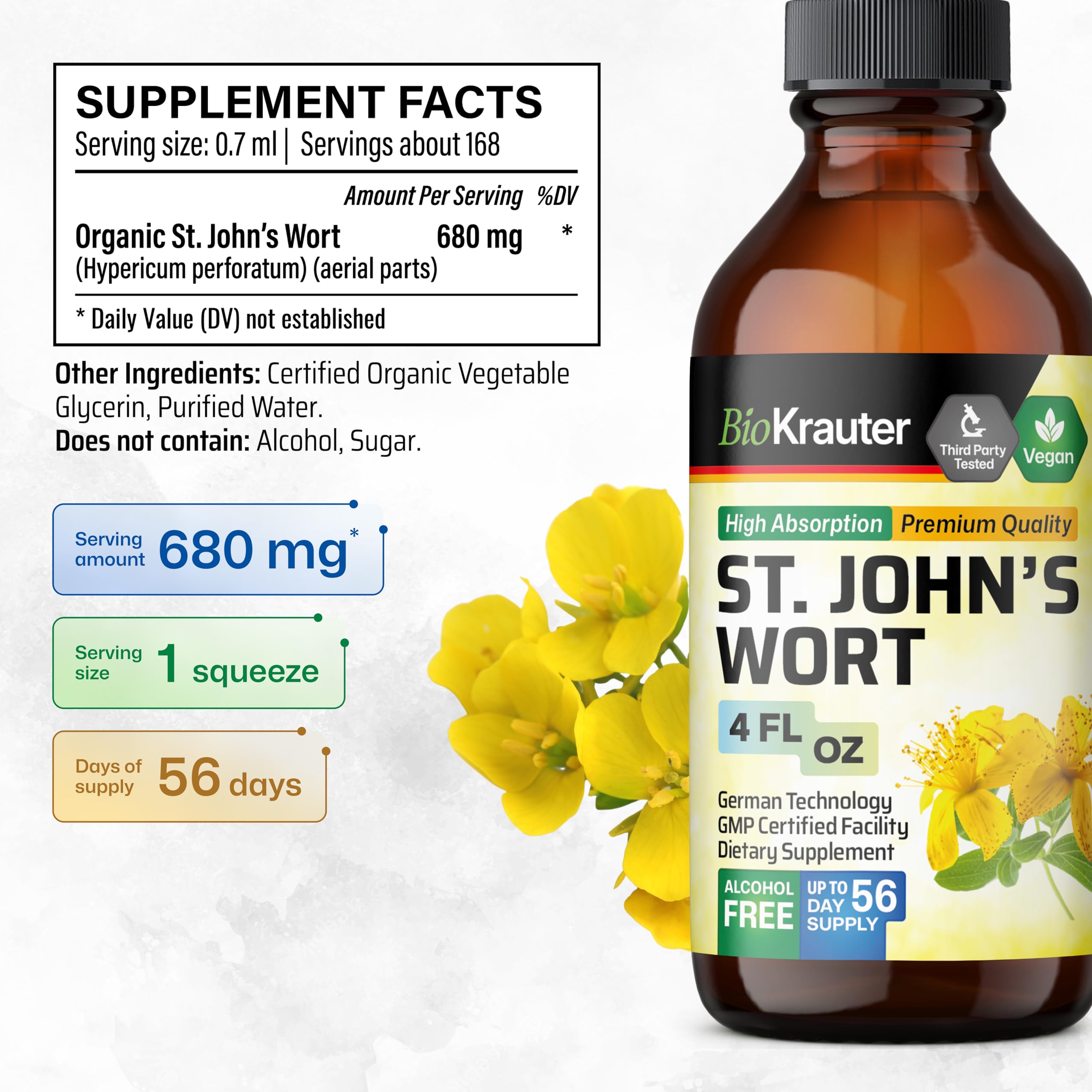 BIO KRAUTER St John's Wort Tincture dropper close-up