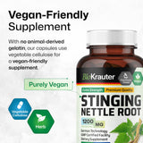 BIO KRAUTER Stinging Nettle Capsules on a wooden table