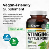 BIO KRAUTER Stinging Nettle Capsules with a glass of water
