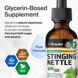 BIO KRAUTER Stinging Nettle Tincture 141g with glass of water