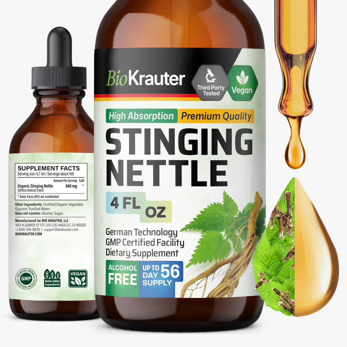 BIO KRAUTER Stinging Nettle Tincture 272g front view