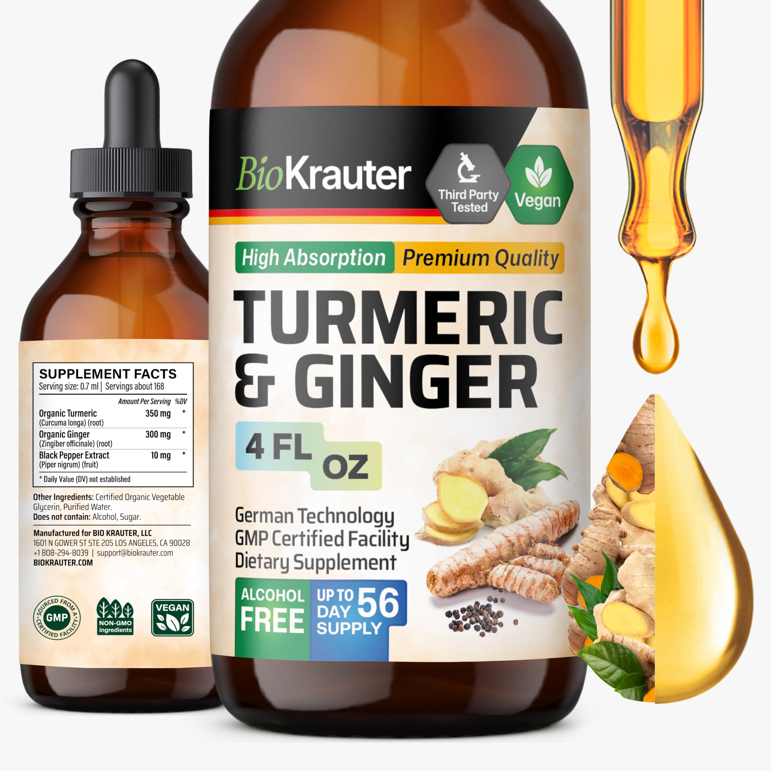 BIO KRAUTER Turmeric and Ginger Liquid Drops front view