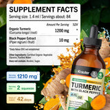 BIO KRAUTER Turmeric Curcumin Liquid Supplement 4 fl oz with ingredients list