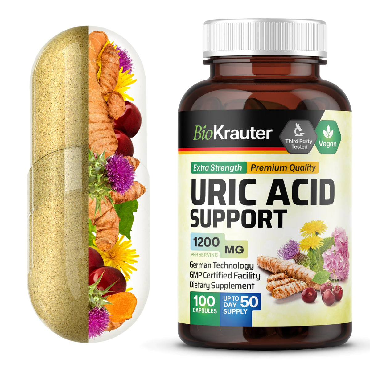 BIO KRAUTER Uric Acid Support Capsules front view
