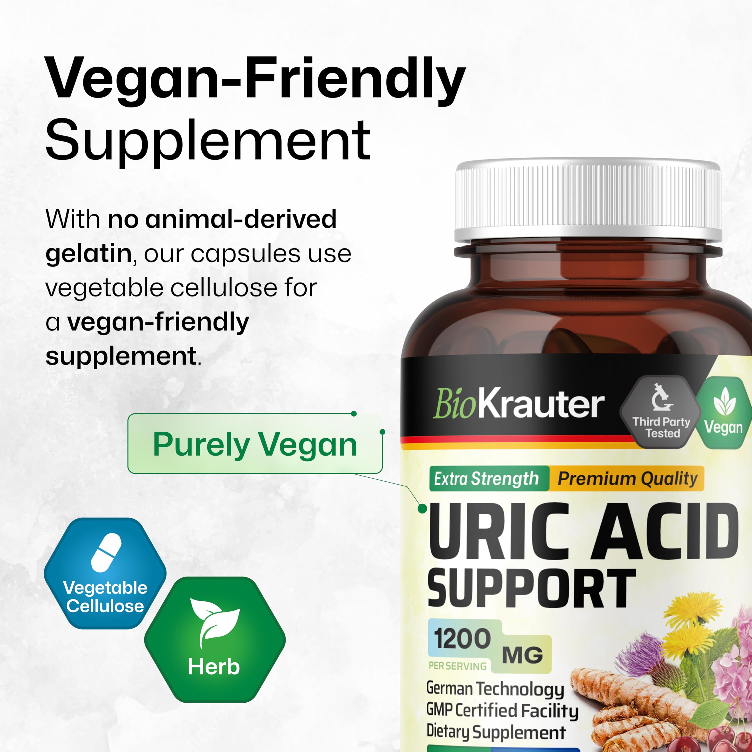 BIO KRAUTER Uric Acid Support Capsules on a table