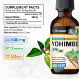 BIO KRAUTER Yohimbe Herbal Supplement side view showing dosage information