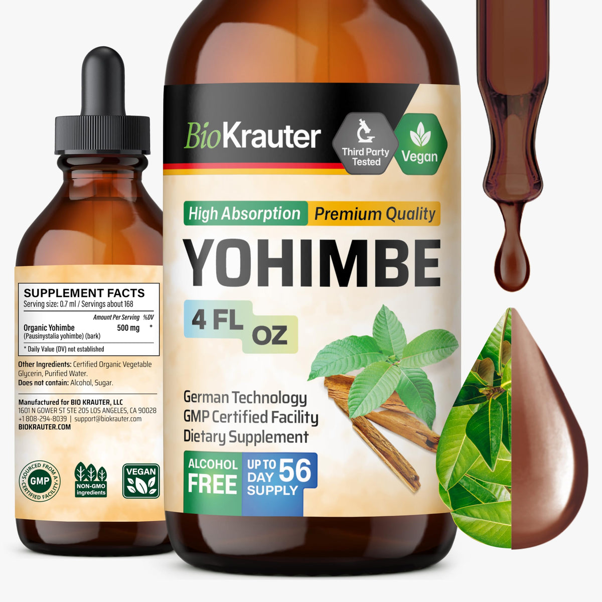 BIO KRAUTER Yohimbe Tincture 270g front view