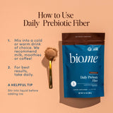 Bio.me Daily Prebiotic Fiber Powder with ingredients list