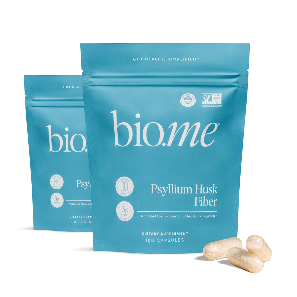 Bio.me Psyllium Husk Capsules 180 count front view
