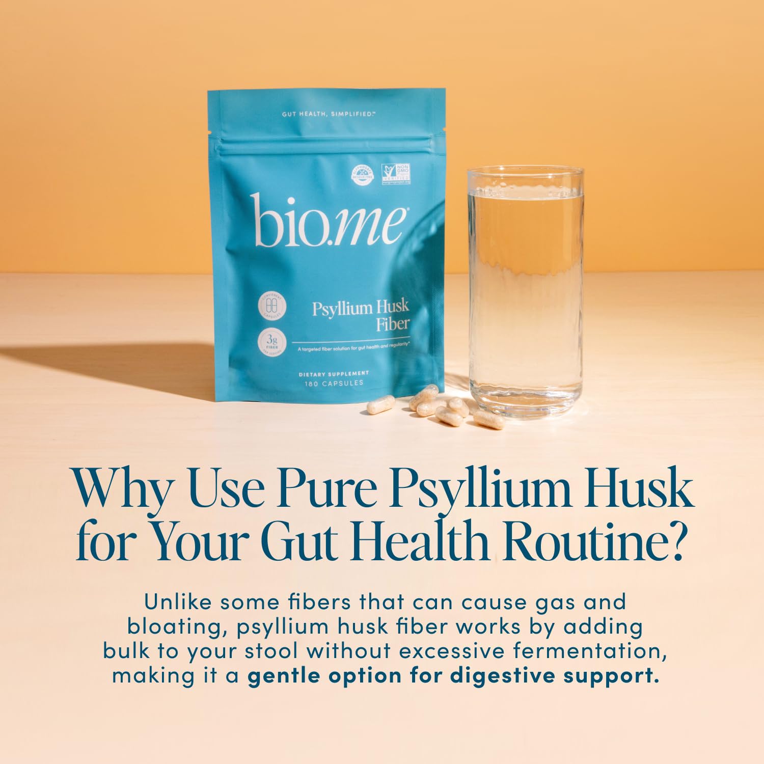 Bio.me Psyllium Husk Capsules close-up of capsule