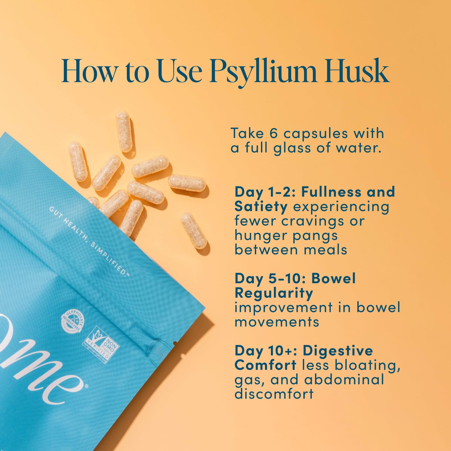 Bio.me Psyllium Husk Capsules on a kitchen counter
