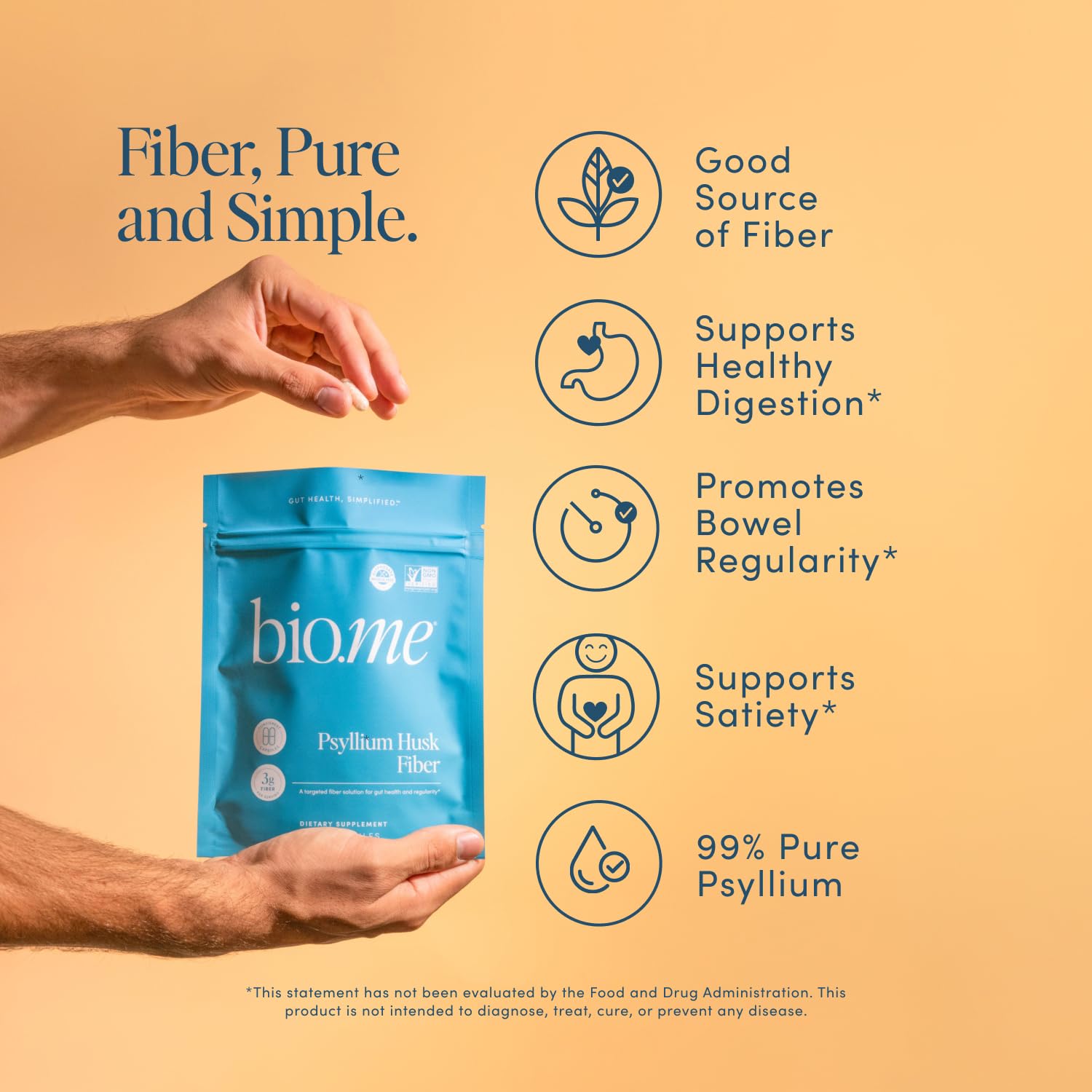 Bio.me Psyllium Husk Capsules side view showing packaging