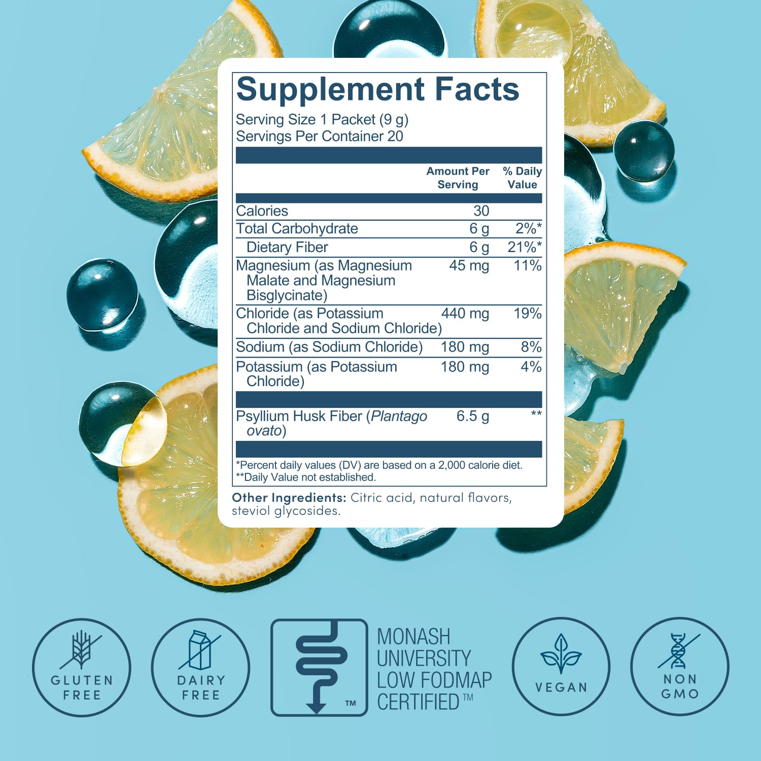 Bio.me Psyllium Husk Fiber Supplement 220g nutritional information