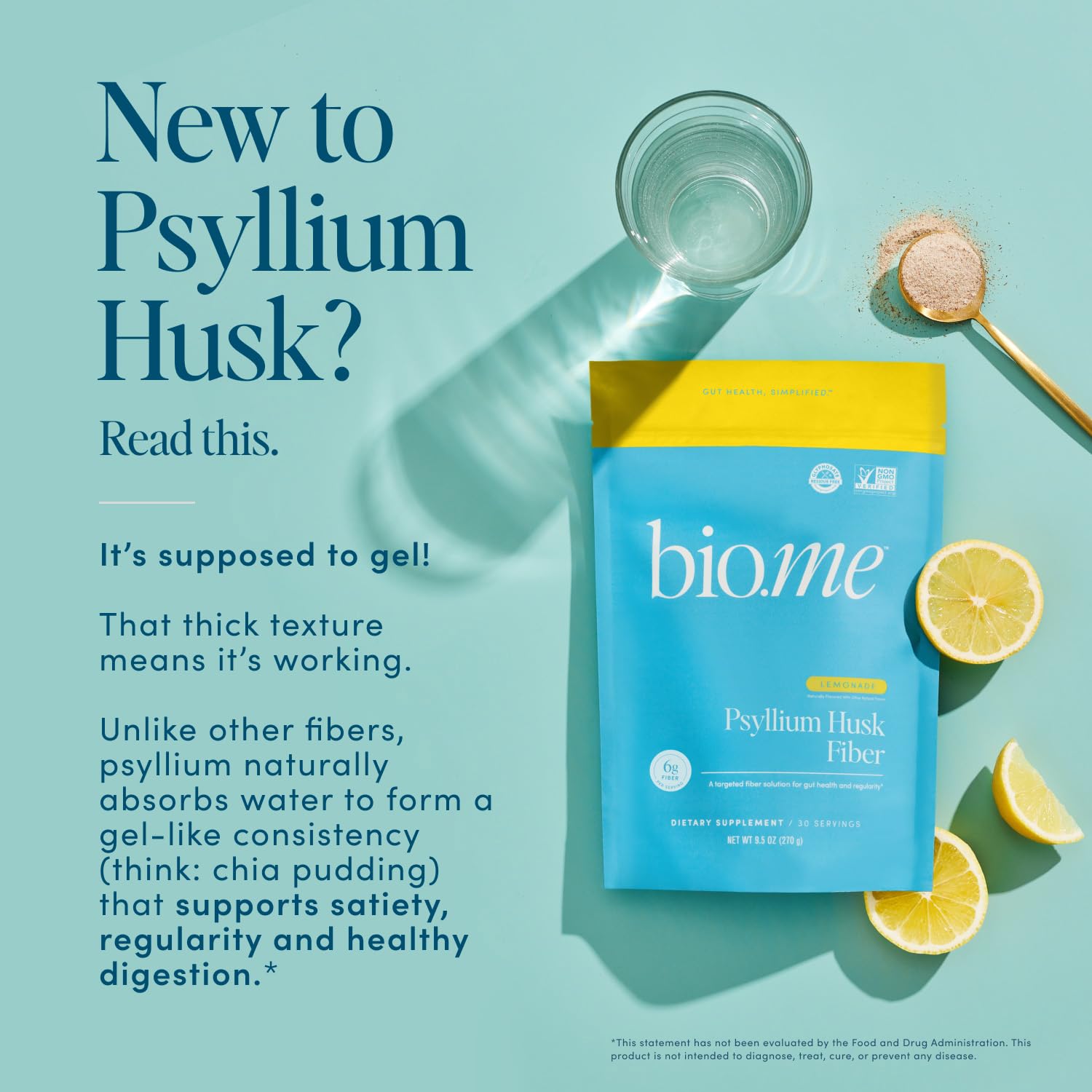Bio.me Psyllium Husk Fiber Supplement 281g packaging