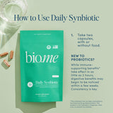 Bio.me Synbiotic Capsules opened bottle showing capsules inside