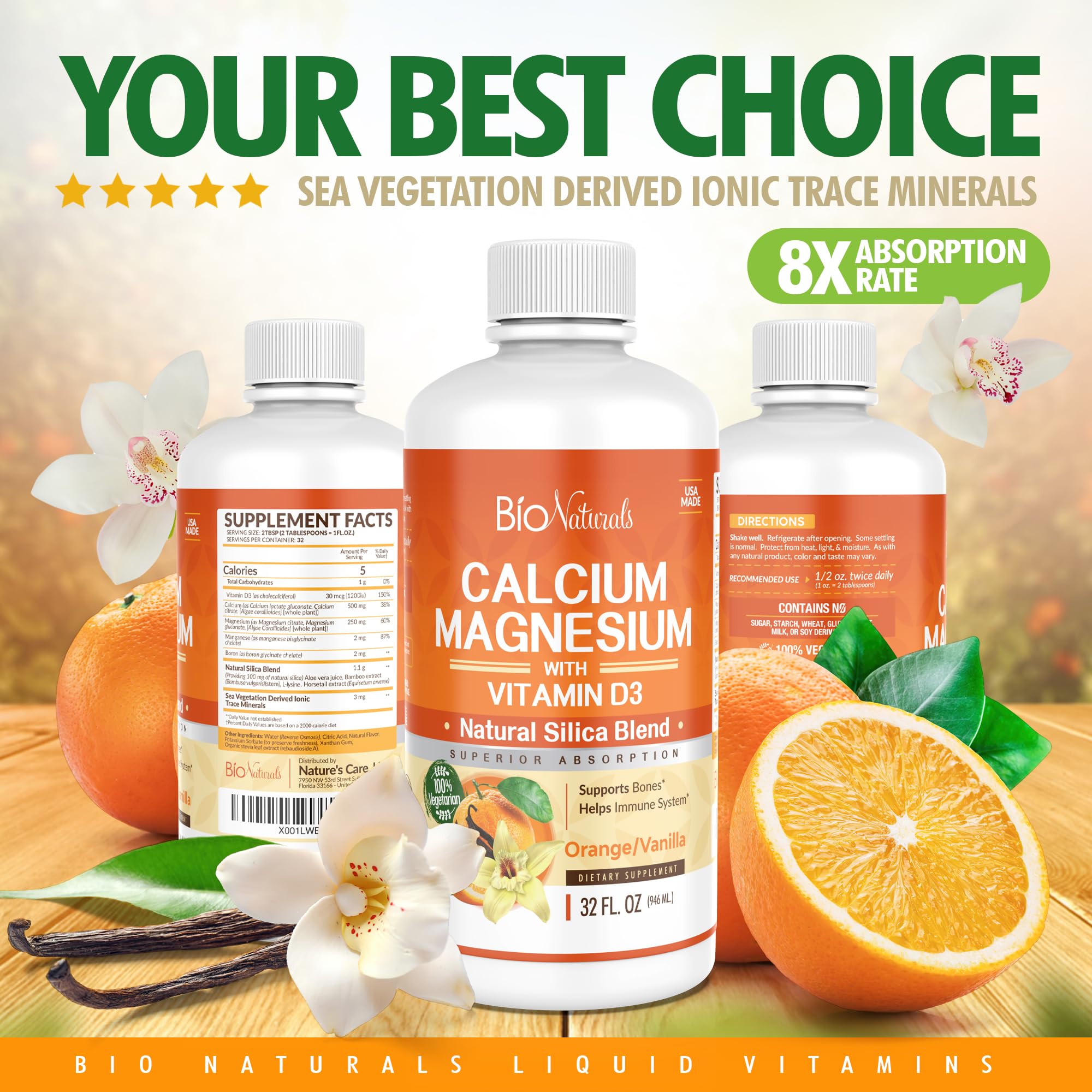 Bio Naturals Calcium & Magnesium Liquid Supplement ingredients list