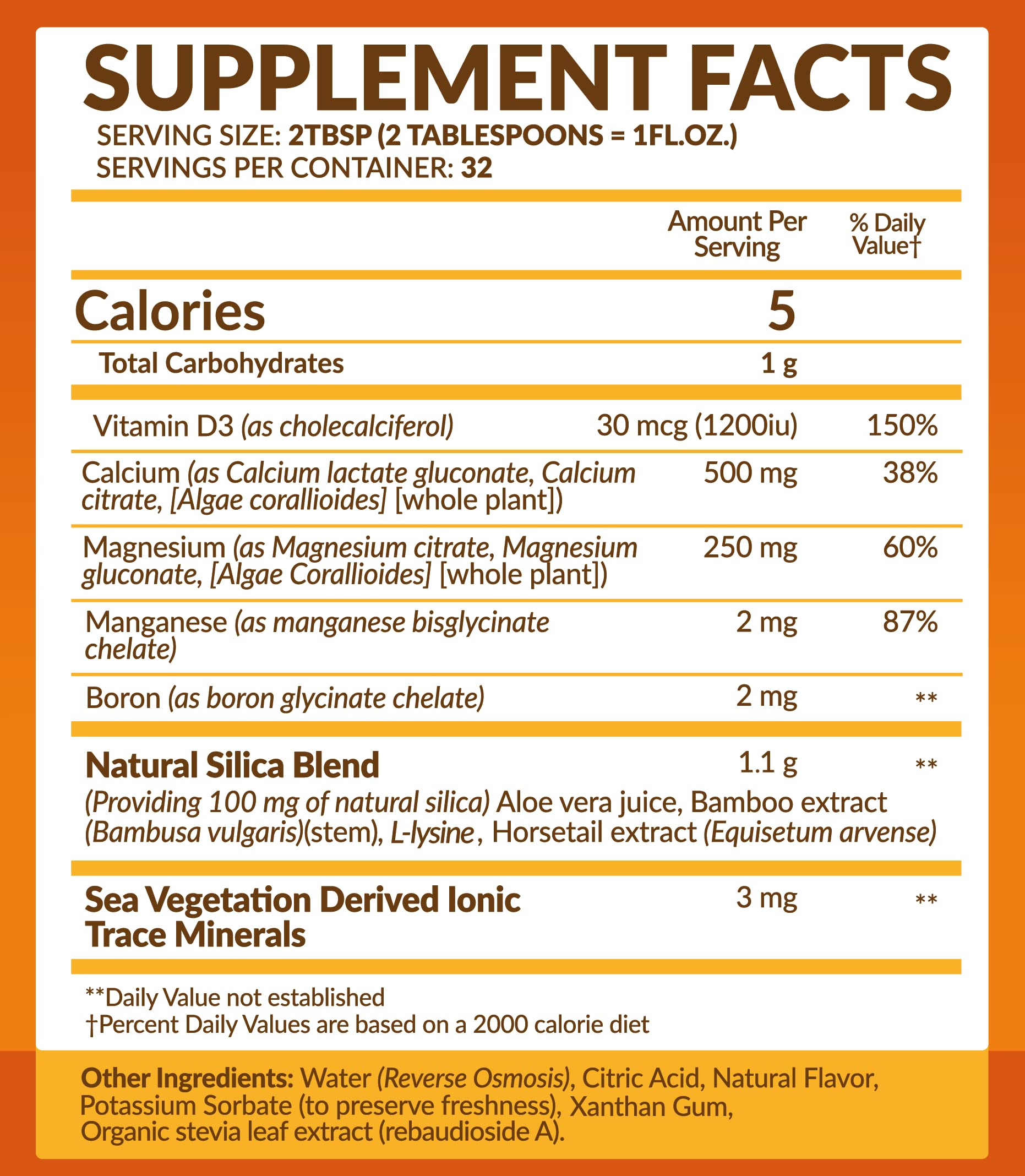 Bio Naturals Calcium & Magnesium Liquid Supplement label close-up