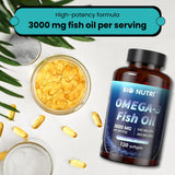 BIO NUTRI Fish Oil Omega 3 Supplements 3000mg side view