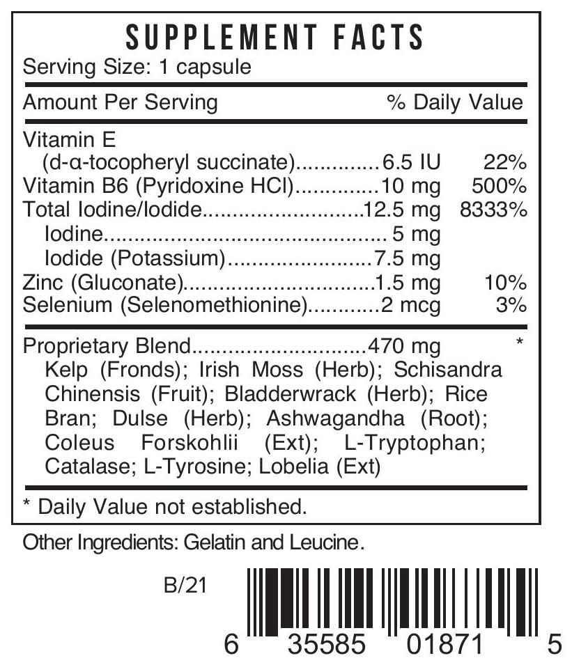 Bio Nutrient Iodine Supplement 59g back view