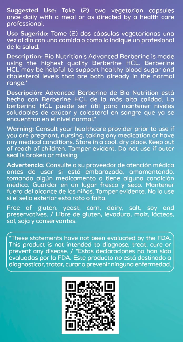Bio Nutrition Advanced Berberine close-up of vegetarian capsules