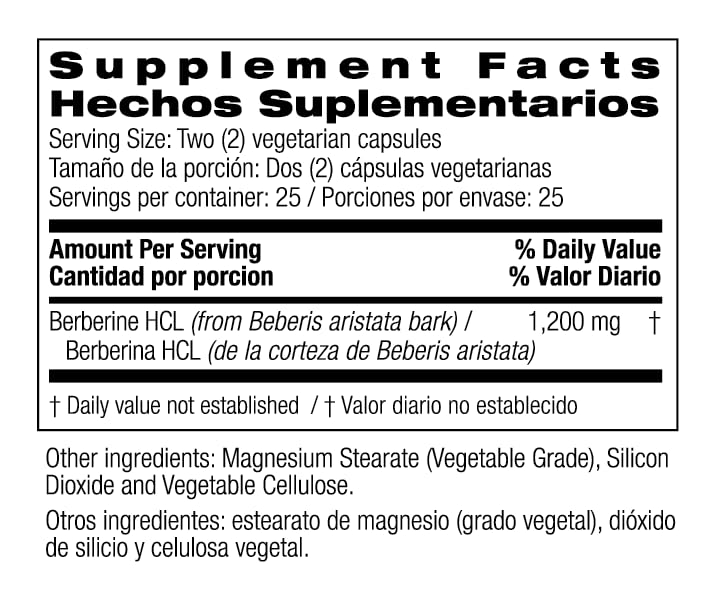 Bio Nutrition Advanced Berberine detailed ingredient list