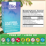 Bio Nutrition California Poppy Vegi-Caps 500mg back view
